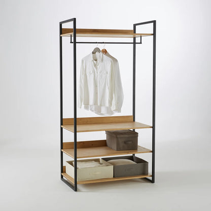 Open Wardrobe Black & Beige 100X53/193 Cm