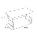 Custom steel office desk 100x60 cm with 76 cm height, built-to-order sturdy furniture