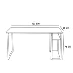 Black desk with side shelves, 120x60x75 cm, minimalist home office furniture