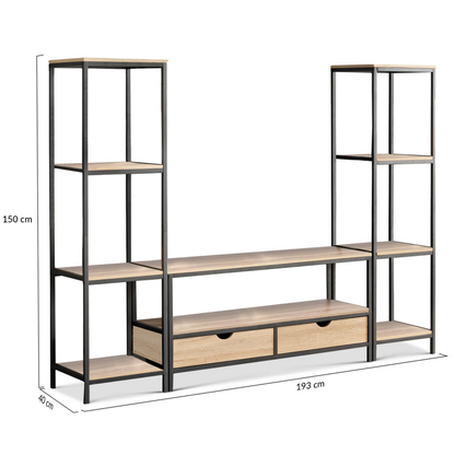 TV Stand Black & Brown 193X40/150 Cm