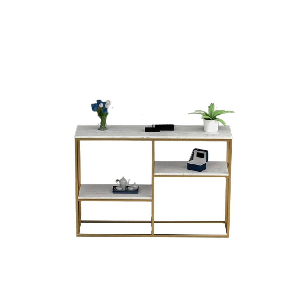 Console Gold & White 110X35/85 Cm