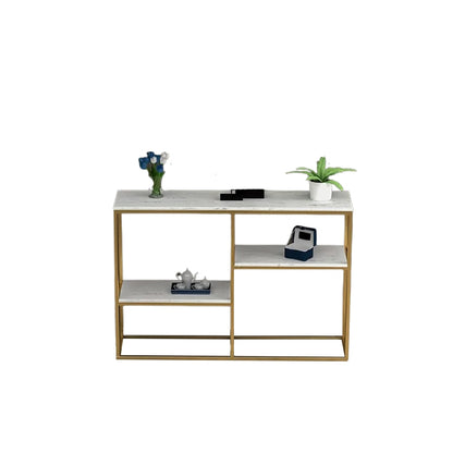 Console Gold & White 110X35/85 Cm