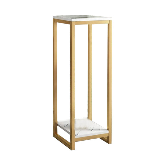 Side Table Gold & White 30X30/85 Cm