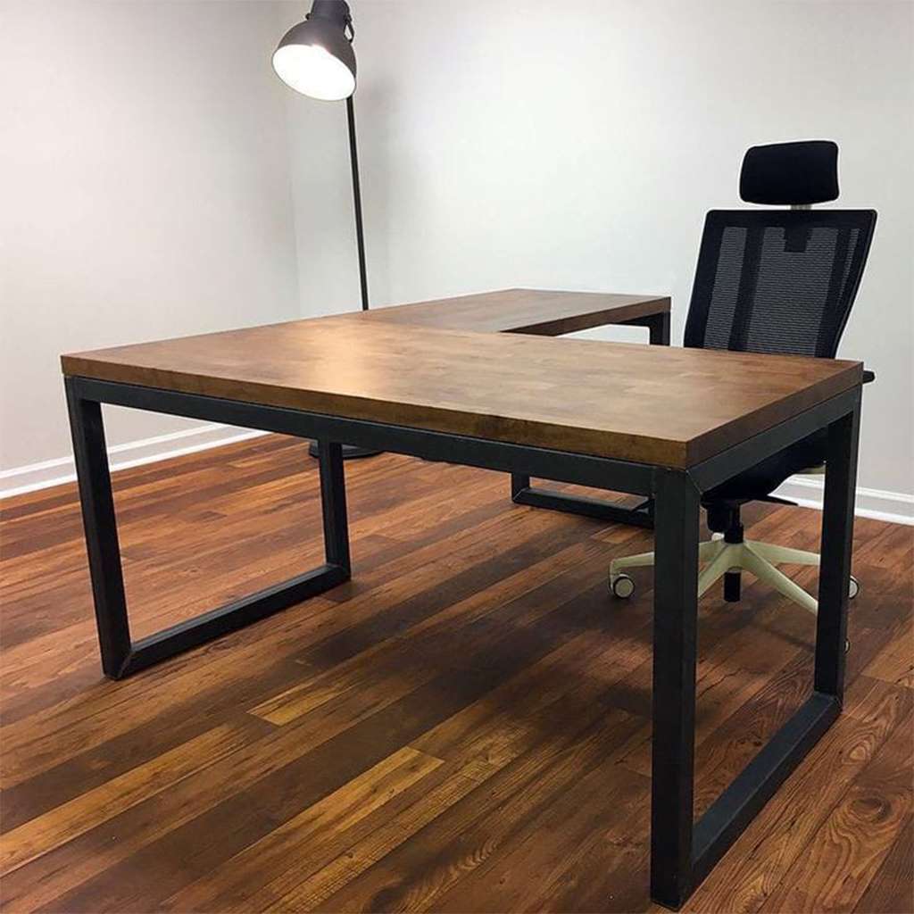 Desk Black & Brown 154X45X60/75 Cm