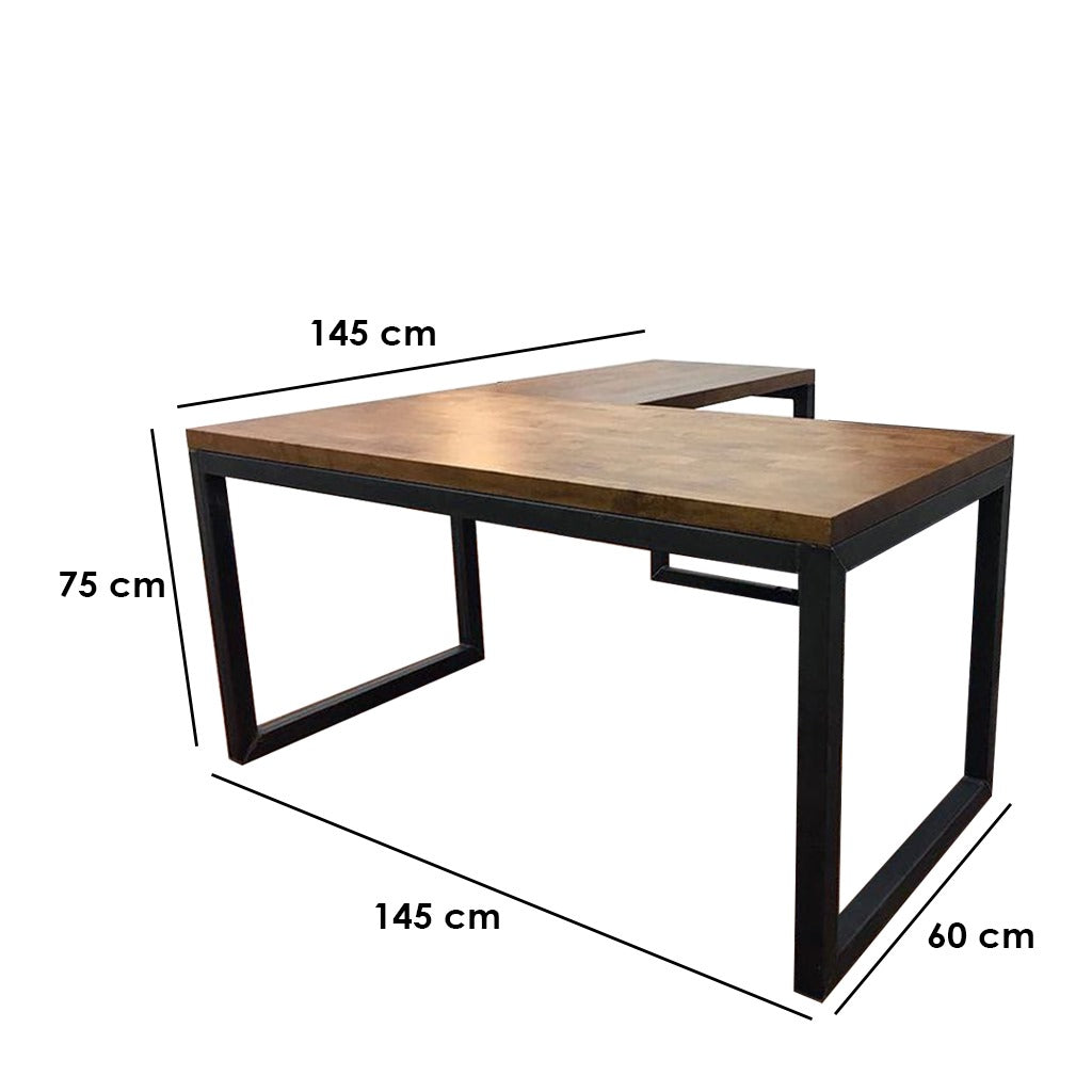 Desk Black & Brown 154X45X60/75 Cm