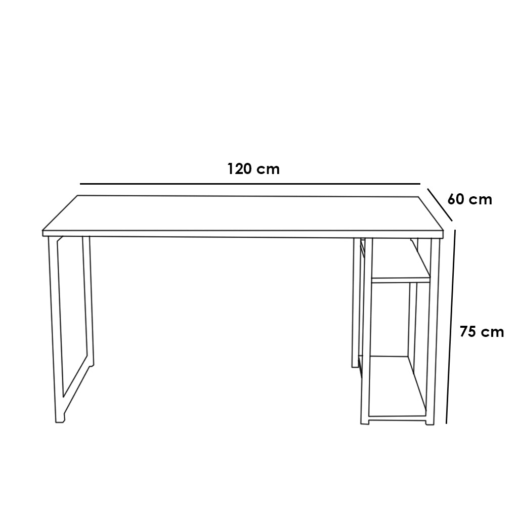 Desk Black 120X60/75 Cm