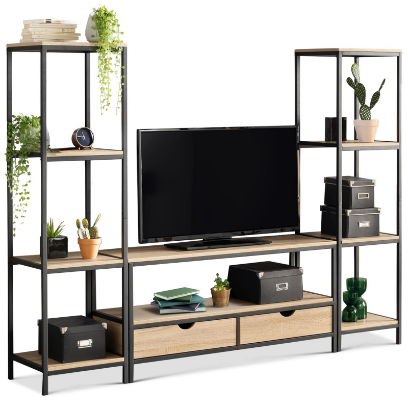 TV Stand Black & Brown 193X40/150 Cm