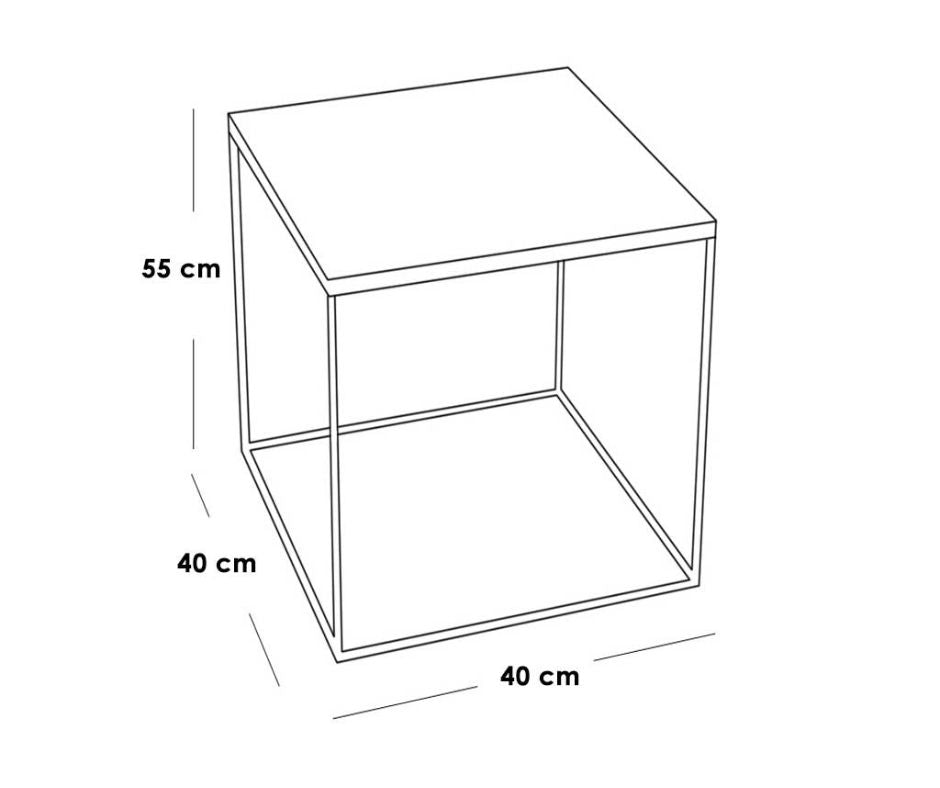 Side Table Black & Brown 40X40/55 Cm