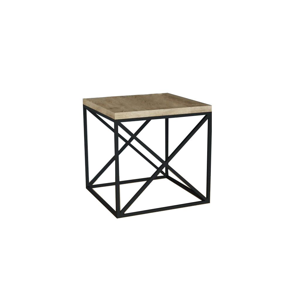 Side Table Black & brown 50X50/50 Cm