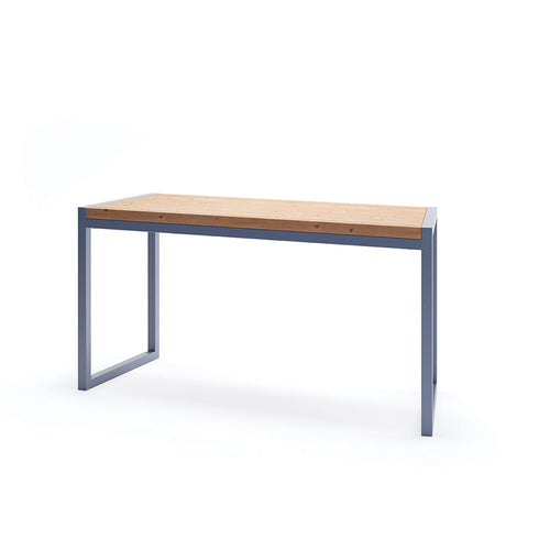 Modern outdoor table with wood top and metal frame, seats 4-6, minimalist design