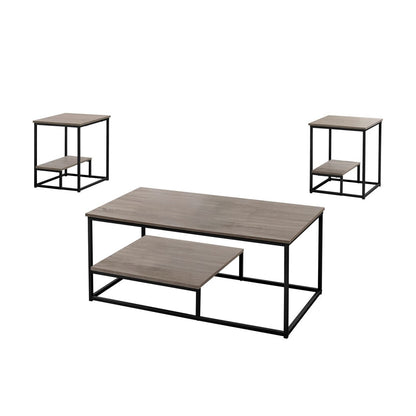 Center & Side Table - brown & Black