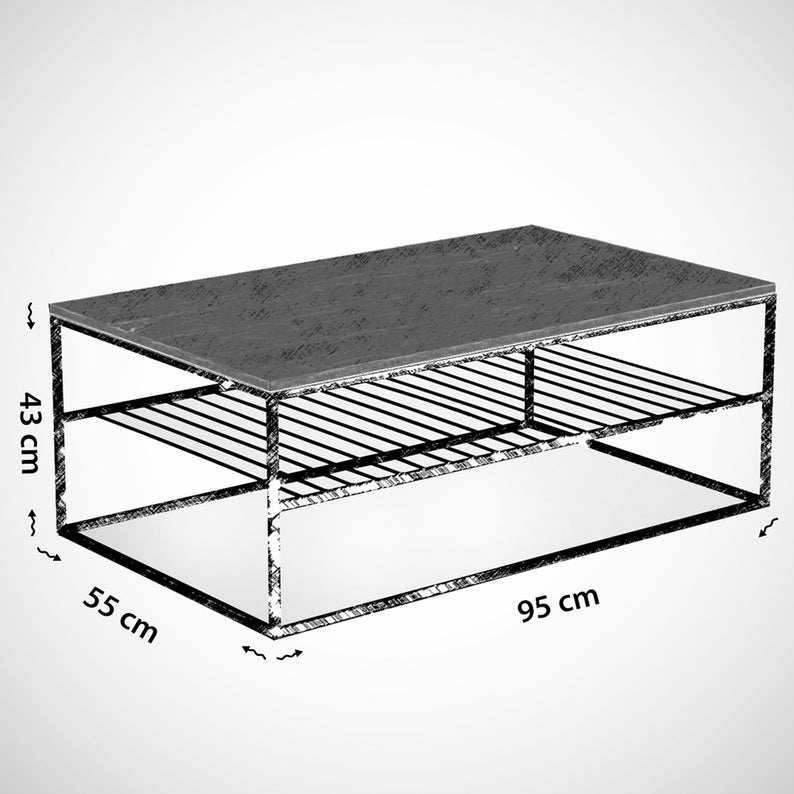 Metal coffee table 95x55 /43 Cm