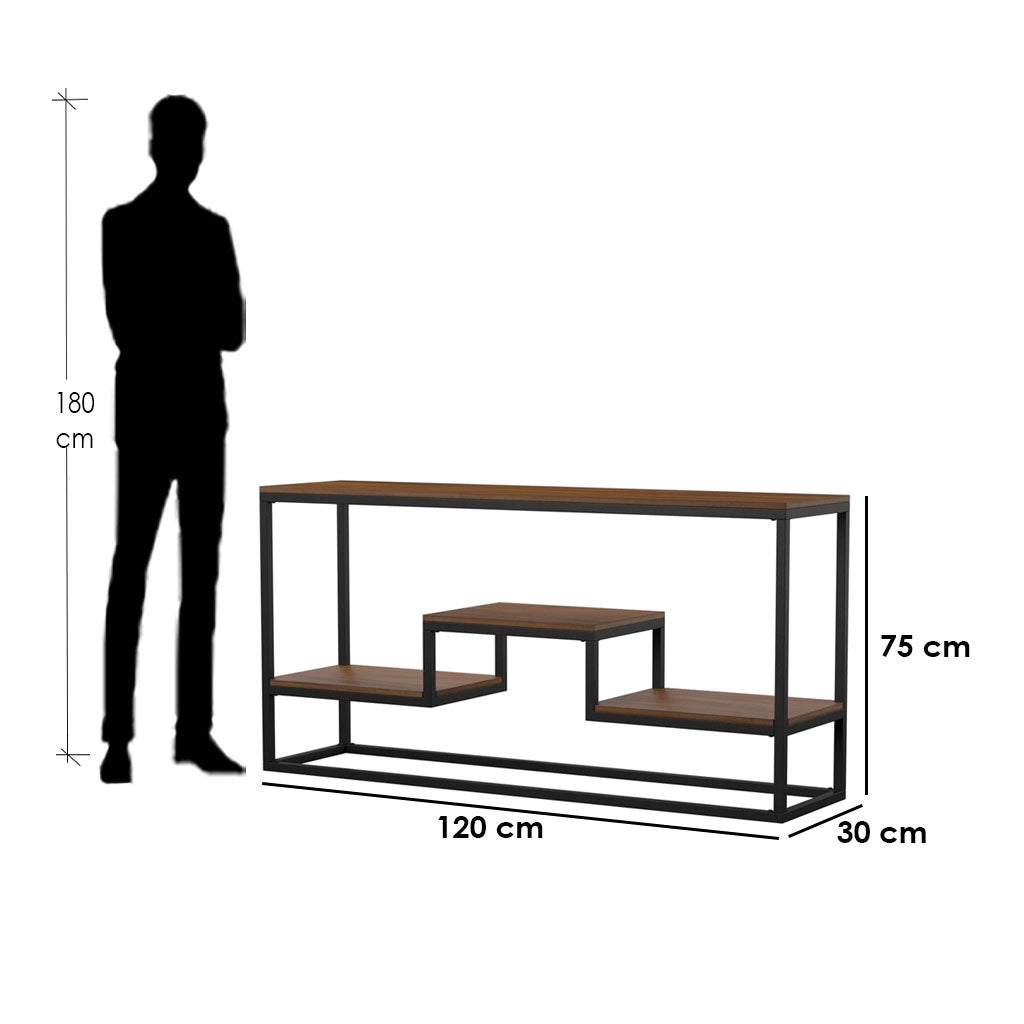 Console Black & Brown 120X30/75Cm